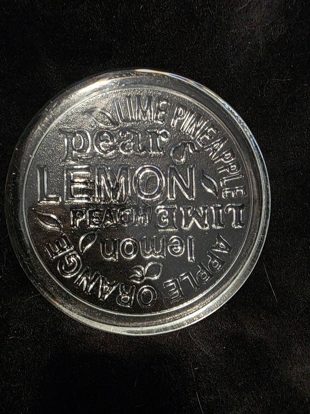 Vintage Glass Fruit/Cheese Trivot Tray Embossed Heavy Clear  Lemon Pineapple 🍍